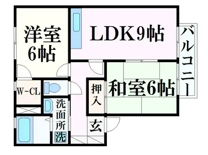 コウジィーコートK(2LDK/2階)の間取り写真