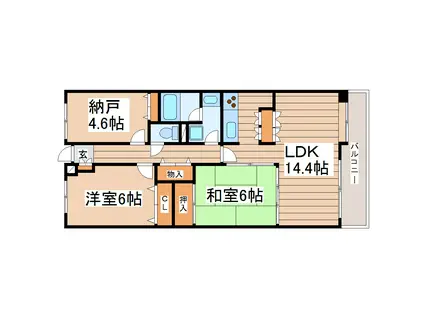 ロイヤルパレス長町南III(3LDK/1階)の間取り写真
