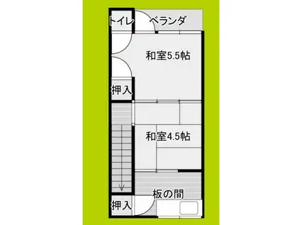 西田アパート(2K/2階)の間取り写真