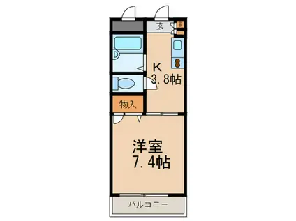 柴崎ハイツ鴨子ヶ原(1K/1階)の間取り写真