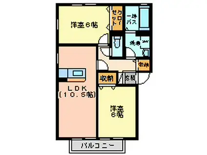 セジュール広沢II(2LDK/1階)の間取り写真