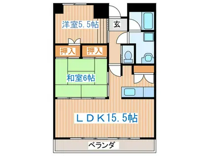レジデンスSUZUKI(2LDK/2階)の間取り写真