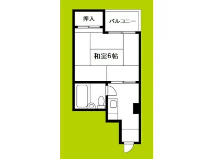 GS駒川(1K/2階)の間取り写真