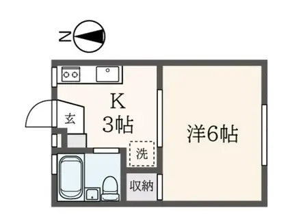シェモア喜多見II(1K/1階)の間取り写真