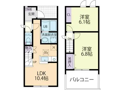 コンフォール B(2LDK/1階)の間取り写真