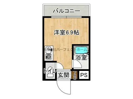 サンライズ枚方(ワンルーム/3階)の間取り写真