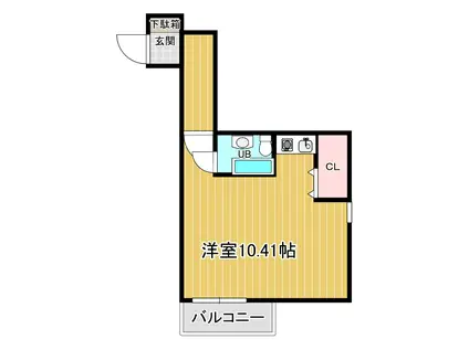 ジャルダン三田5番館(ワンルーム/2階)の間取り写真