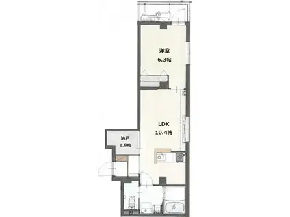 SACRA VISTA(1LDK/4階)の間取り写真