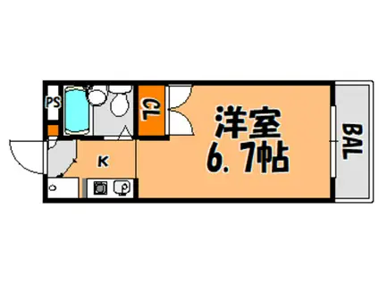 エスプライム新大阪II(1K/1階)の間取り写真