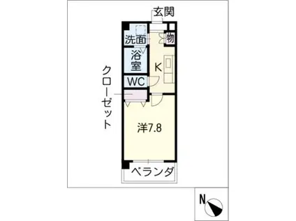 ラフィネ鯉江本町A棟(1K/1階)の間取り写真