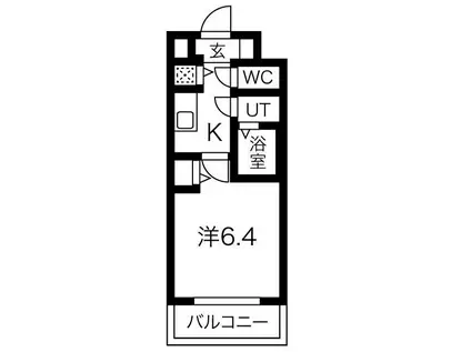 グランカリテ塚本(1K/2階)の間取り写真