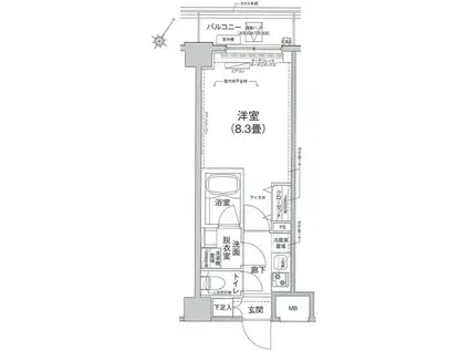 アイル グランデ川崎(1K/2階)の間取り写真