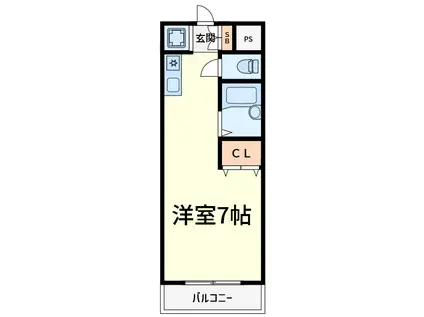 ハイツタナカ(ワンルーム/1階)の間取り写真