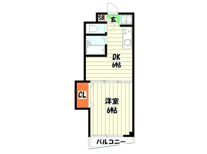 東品川マンション(1DK/5階)の間取り写真