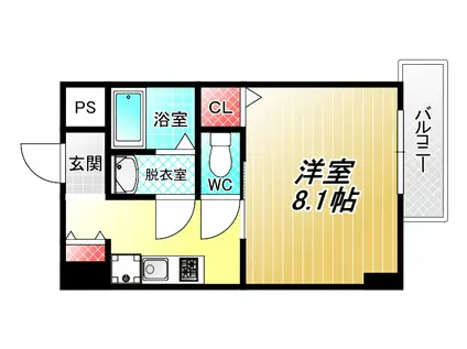 グリュックメゾンSーSHINHUKAEXIII(1K/2階)の間取り写真