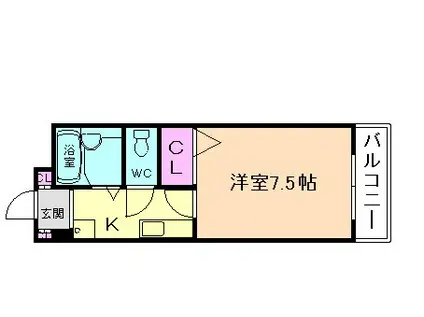 リバティハイム櫻井II(1K/3階)の間取り写真