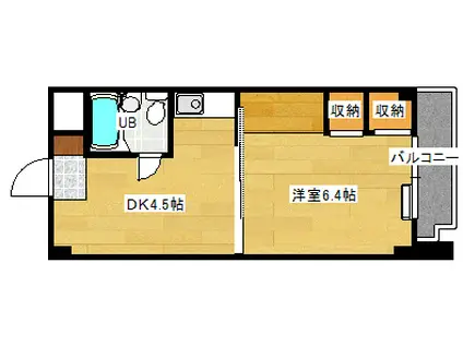 クレスト草津(1DK/3階)の間取り写真