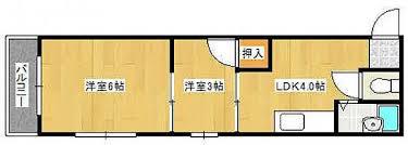 エクセレント櫛原(2DK/1階)の間取り写真