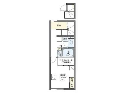 レオパレス楓(1K/2階)の間取り写真