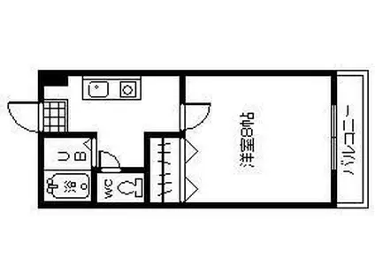 サンハイツたなか(1K/3階)の間取り写真