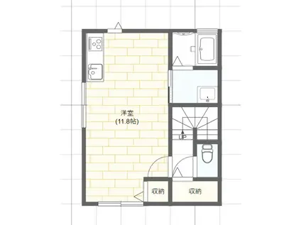 サクラーレ A(ワンルーム/2階)の間取り写真