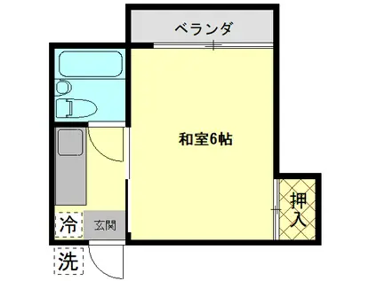 メゾン西田(1K/2階)の間取り写真