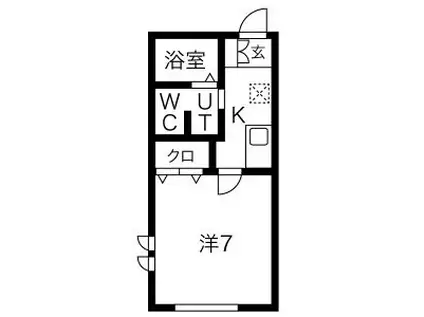 PRESTIA I(1K/2階)の間取り写真