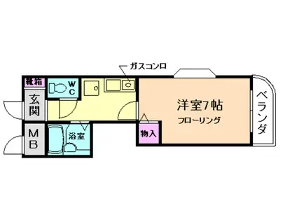 サンハイム蛍池第2(1K/2階)の間取り写真