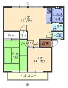 サンシティー(2LDK/1階)の間取り写真