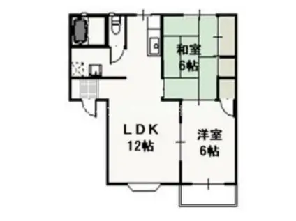 ベエルエポック今(2LDK/2階)の間取り写真
