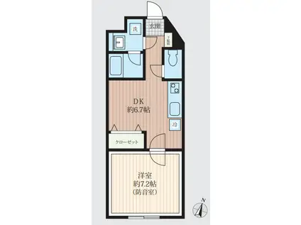 VORT南常盤台レジデンス(1K/2階)の間取り写真