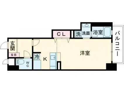 インペリアル新神戸(1K/6階)の間取り写真