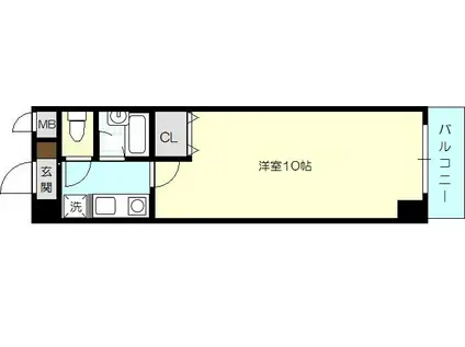 クリスタルハイツVII(1K/2階)の間取り写真