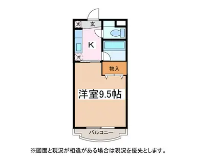 サン・ヒルズ高宮(1K/1階)の間取り写真