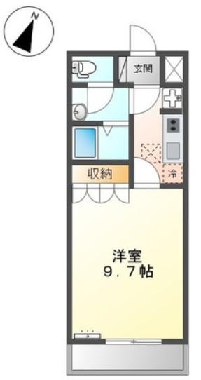 ピースガーデン(1K/1階)の間取り写真
