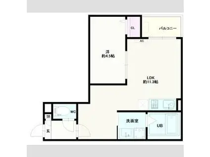 JACK URASATOI(1LDK/3階)の間取り写真