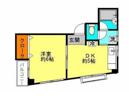 フォルテ石井(1DK/2階)の間取り写真