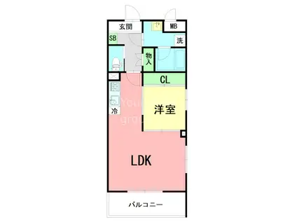 グリーンヴィラ湘南(1LDK/4階)の間取り写真