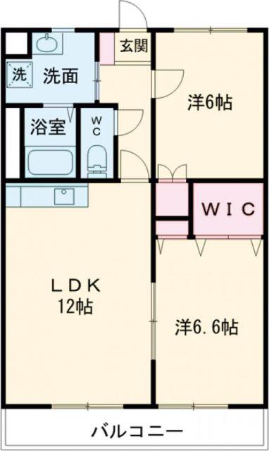 アスティオンIII(2LDK/1階)の間取り写真