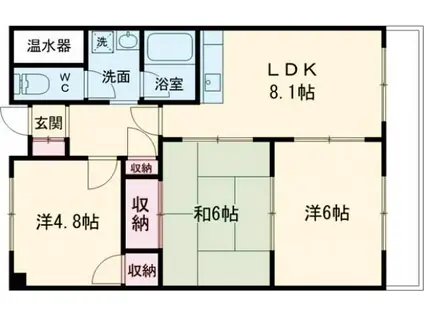 メゾンあおきII(3LDK/2階)の間取り写真
