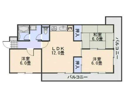 コーポラス(3LDK/1階)の間取り写真