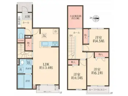 ル・ドージュ(3LDK/1階)の間取り写真