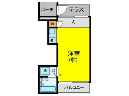 KCOURT(ワンルーム/4階)の間取り写真