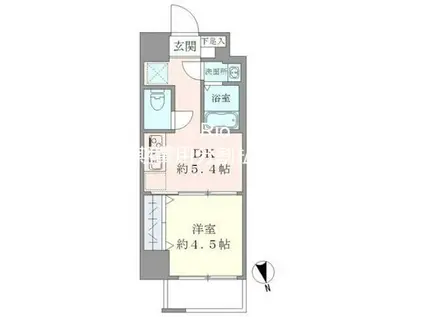 CASA EST CORTA(1DK/2階)の間取り写真