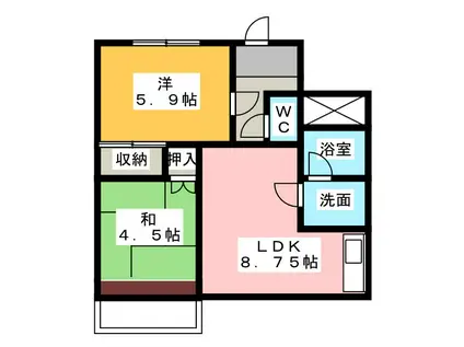 メゾン雅(2DK/2階)の間取り写真