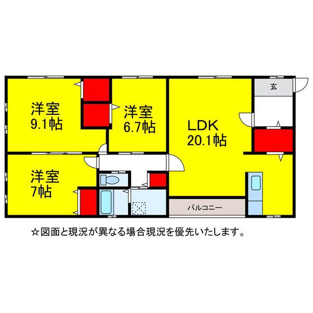 GRACE(3LDK/1階)の間取り写真
