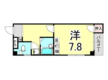 荒田マンション(ワンルーム/4階)の間取り写真