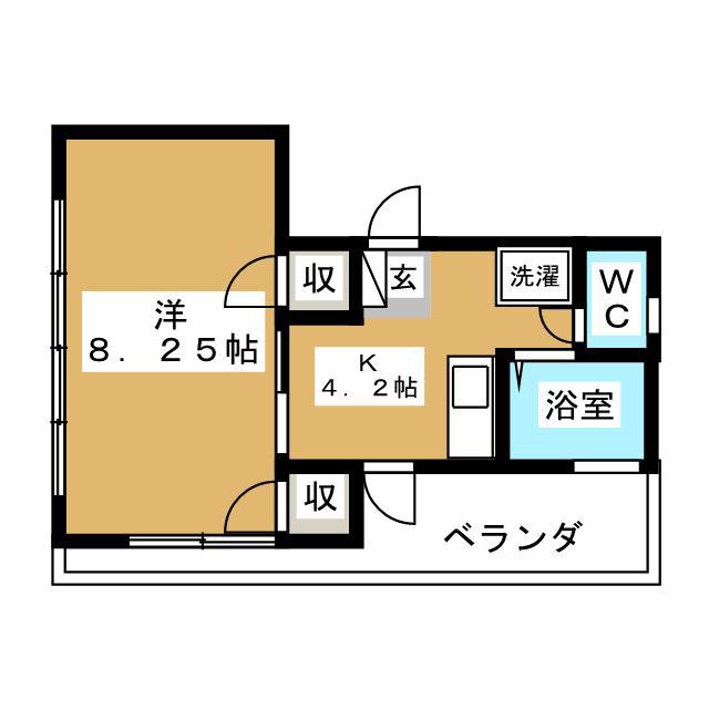 健生ビル(1K/5階)の間取り写真