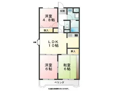 カーサエテルノ(3LDK/2階)の間取り写真