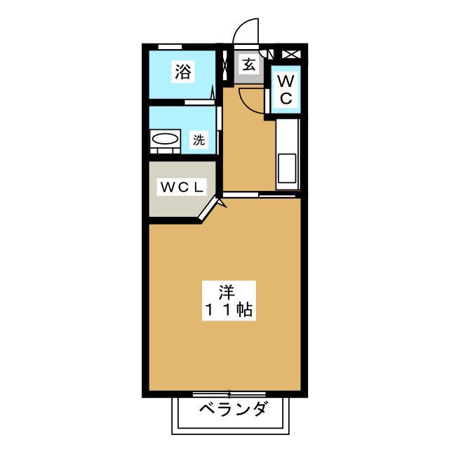 アトリオ市ヶ坂(1K/2階)の間取り写真